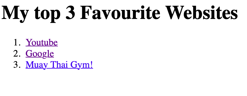 Screenshot of favorite Website